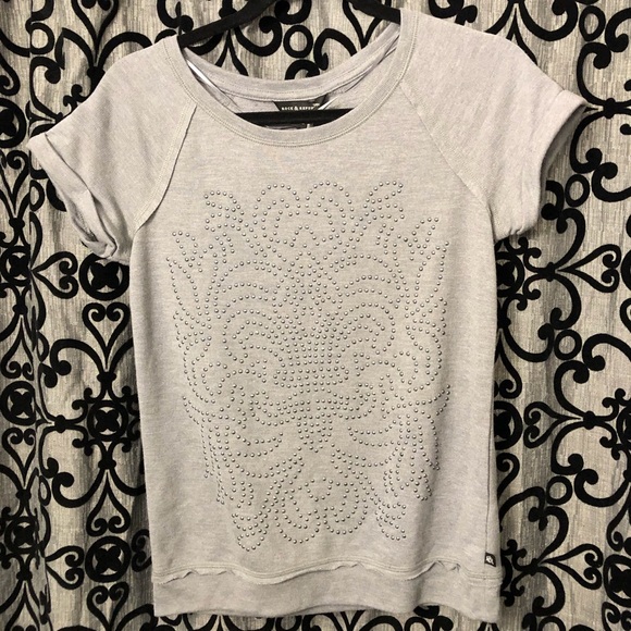 Rock & Republic Tops - Rock & Republic Studded Short Sleeve Sweatshirt